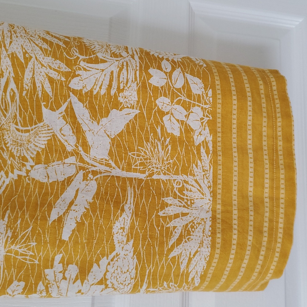 San FRANCISCO Linen Floral Gold Color Summer Dress - Picture 6 of 6